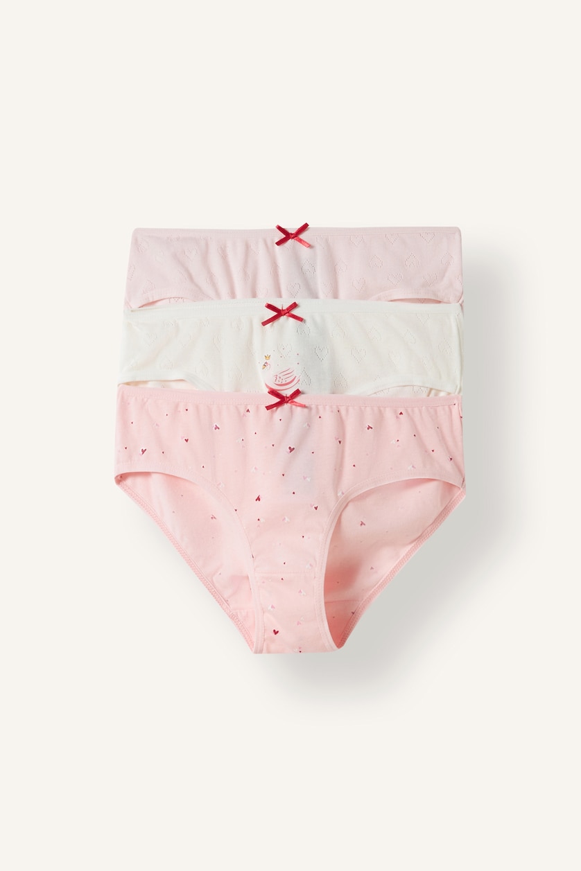 Young Girls - Teen Girls White Girl 3 piece Animal Print Slip Panty