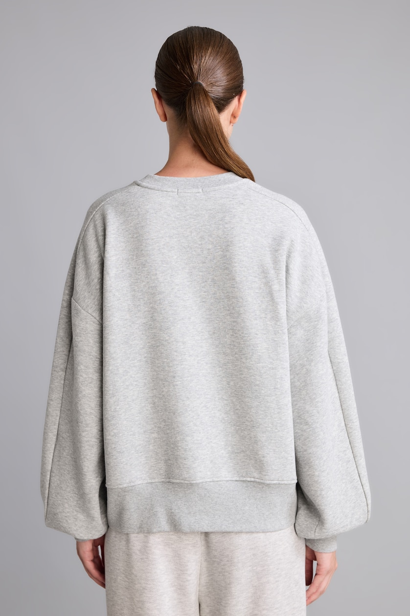 FEMME Gris Sweatshirt oversize uni épais à col rond