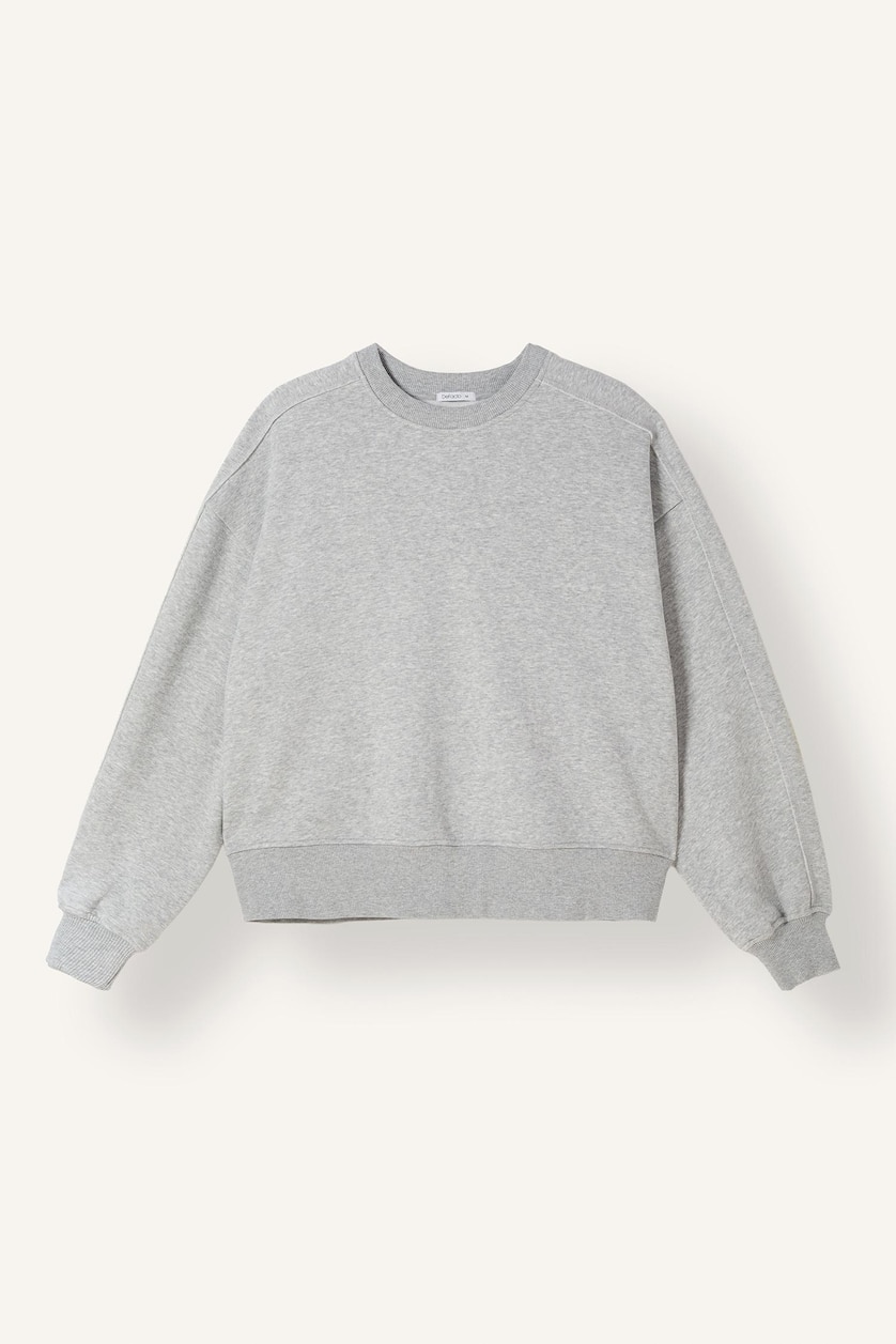 FEMME Gris Sweatshirt oversize uni épais à col rond