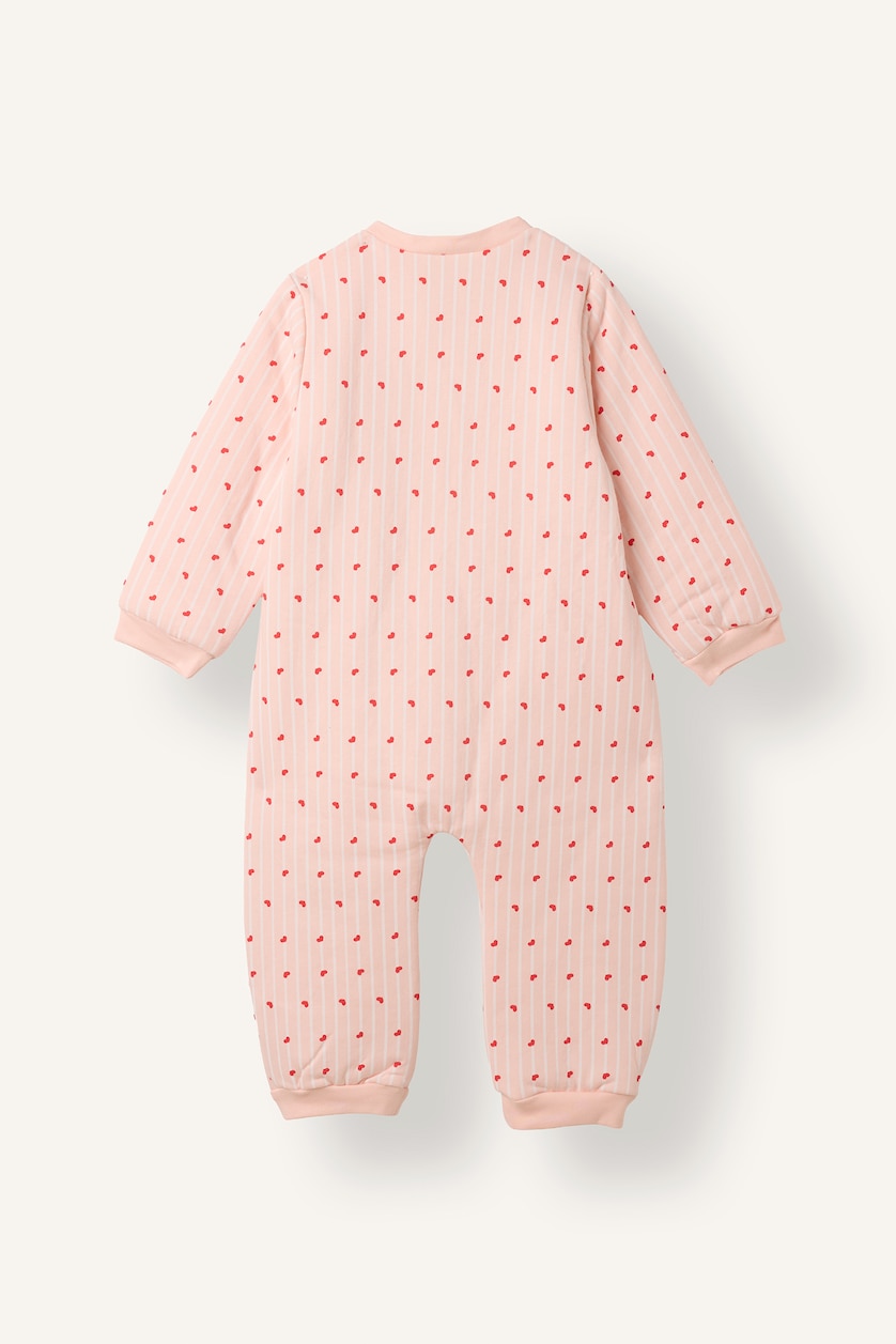 Baby Girls Light Pink Woman Crew Neck Printed Jumpsuit