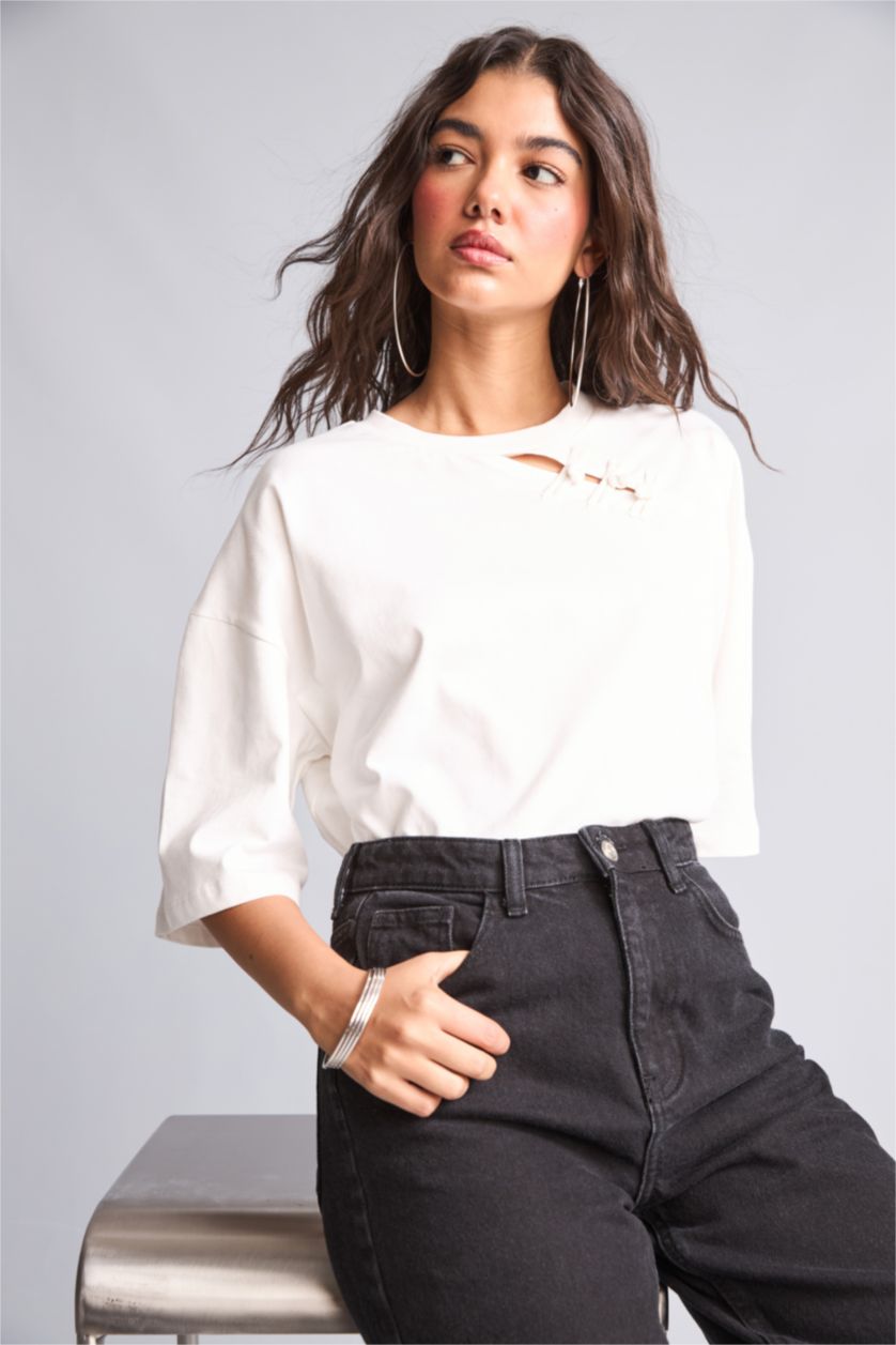 نساء اوف وايت Loose Fit Short Sleeve T-Shirt