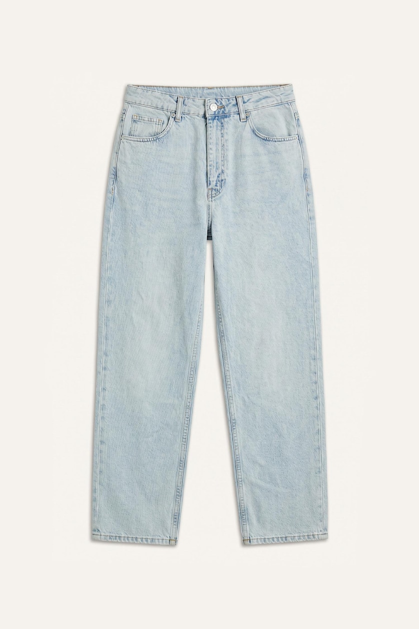 Men Light Blue Baggy Fit Trousers