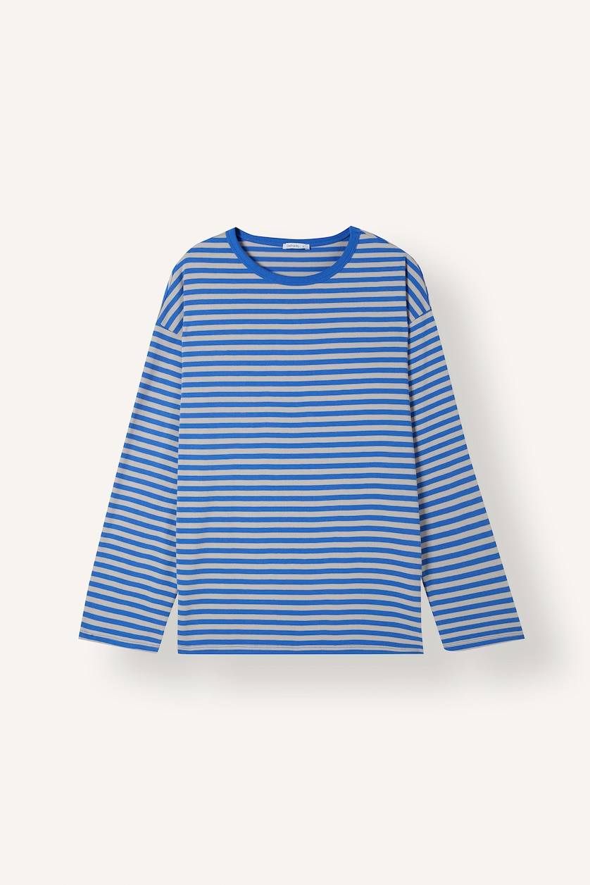 WOMAN Royal 100% Cotton Oversize Fit Crew Neck Jersey Long Sleeve T-Shirt