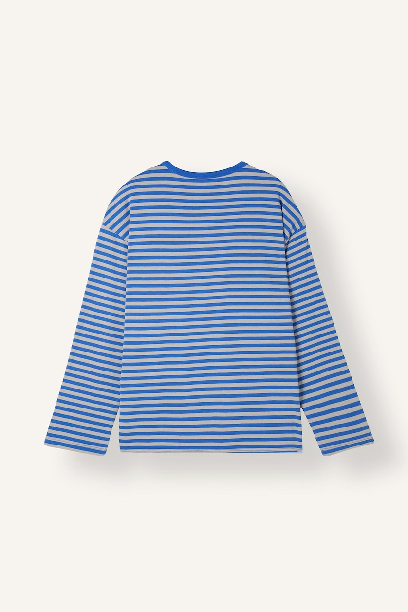 Women Royal 100% Cotton Oversize Fit Crew Neck Jersey Long Sleeve T-Shirt