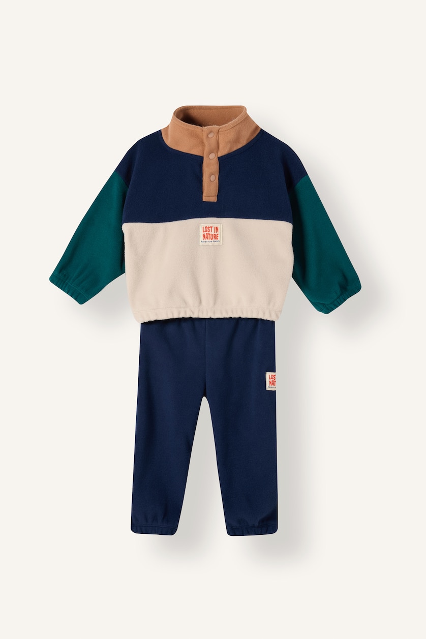 Baby Boys Indigo Man 2 piece Regular Fit High Neck Set