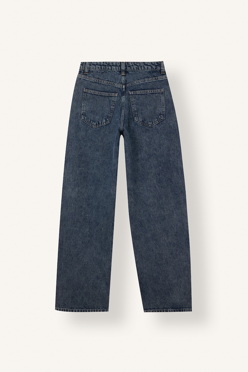WOMAN Blue Barrel Fit High Waist Wide Leg Jeans
