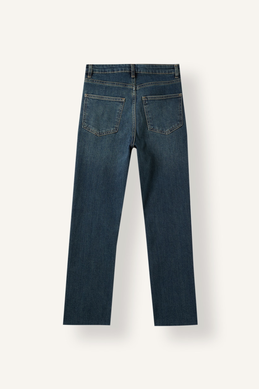 WOMAN Dark Blue Normal Waist Trousers