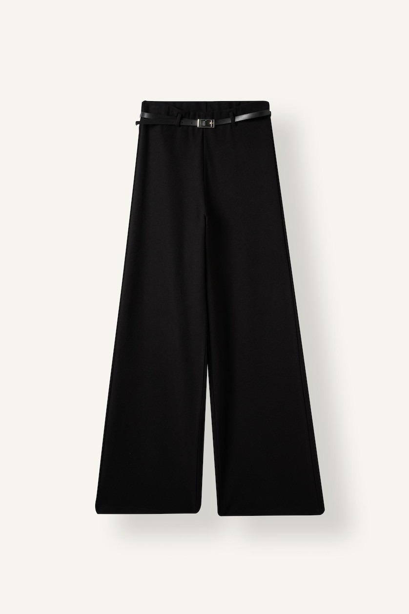 Женщины Черный Брюки Wide Leg