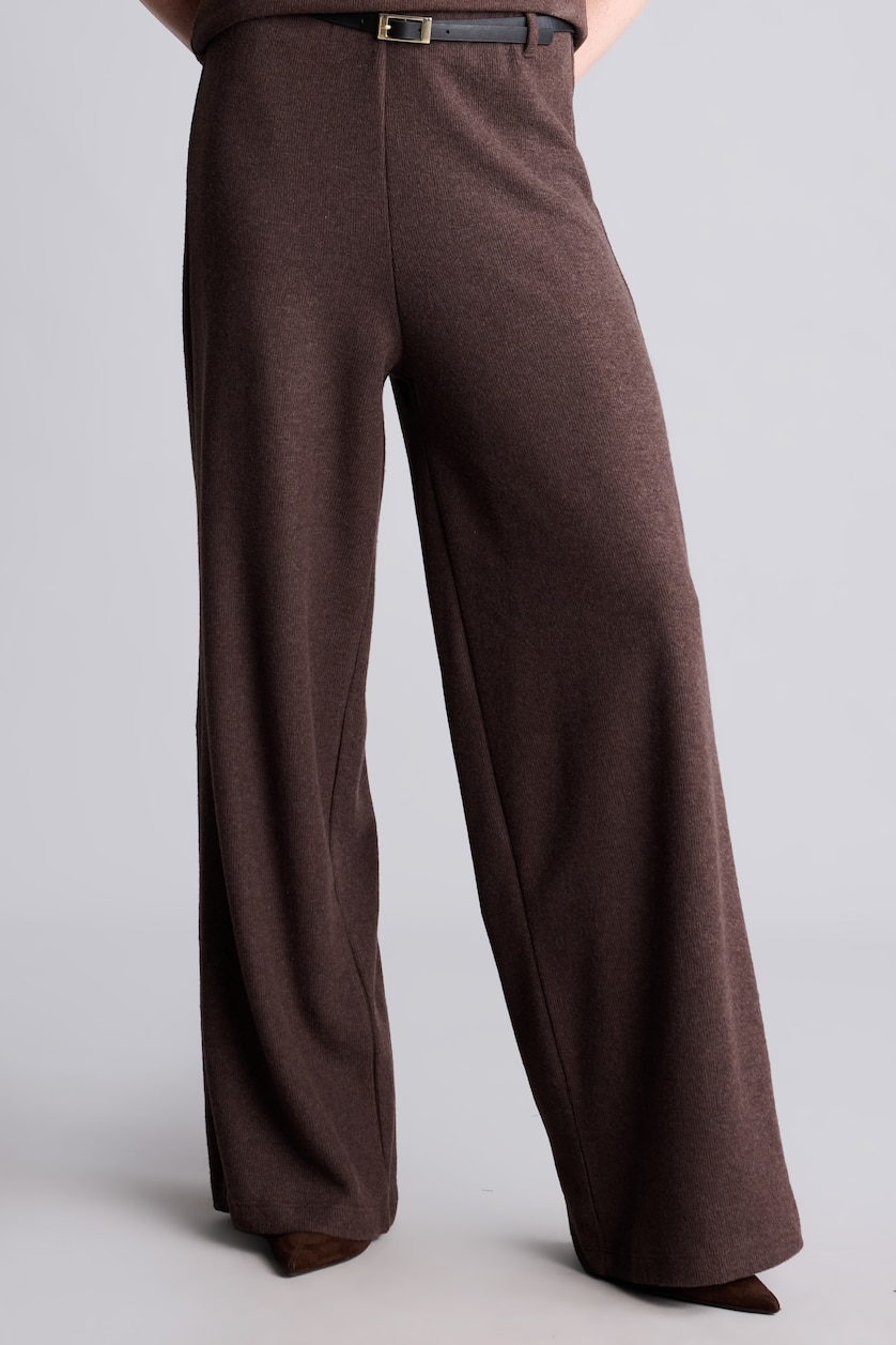 Женщины Коричневый Брюки Wide Leg
