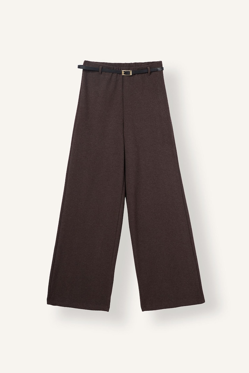 Женщины Коричневый Брюки Wide Leg