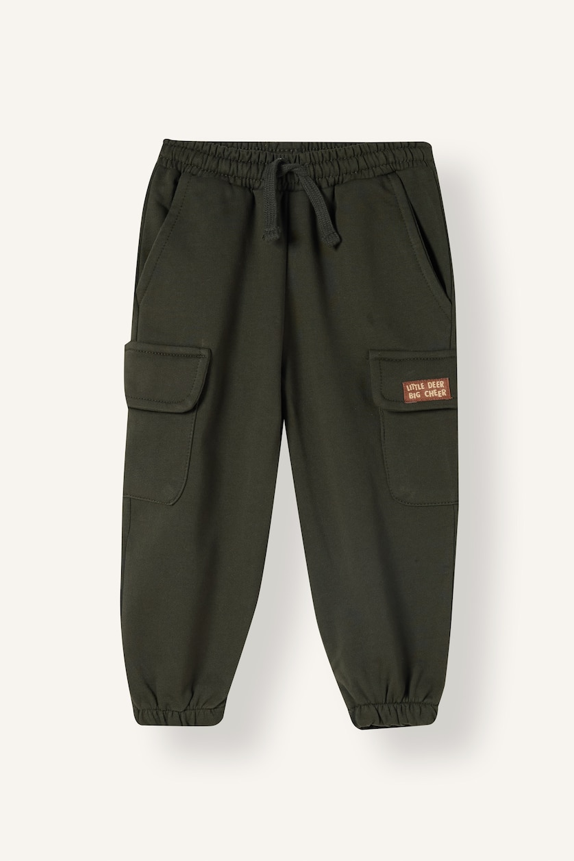 Baby Boys Dark Khaki jogger Normal Waist Trousers