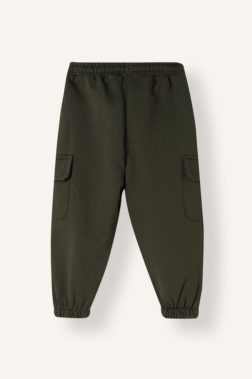 BÉBÉ GARÇON Kaki Foncé Pantalon de Jogging épais basique 100% coton avec poches cargo pour bébé garçon