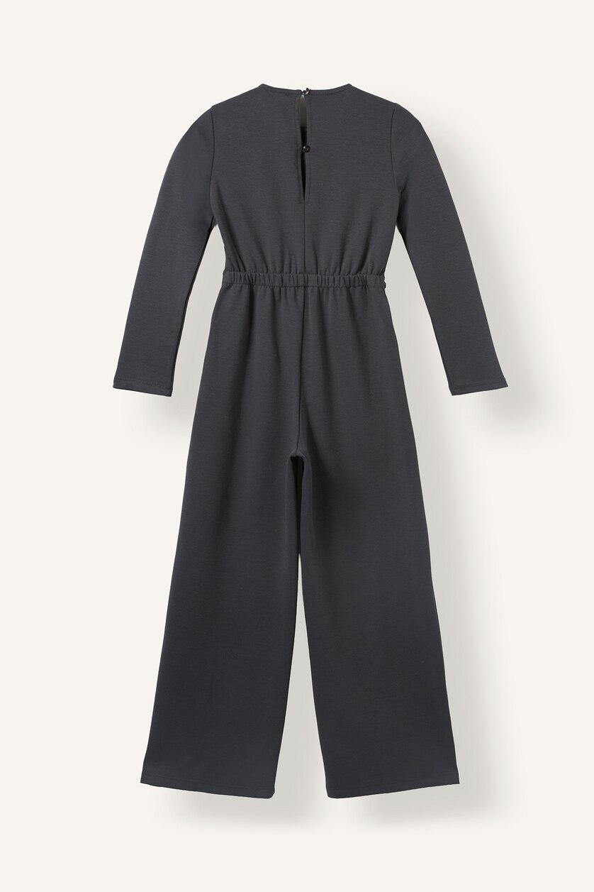 Young Girls - Teen Girls Anthracite Melange Long Sleeve Jumpsuit