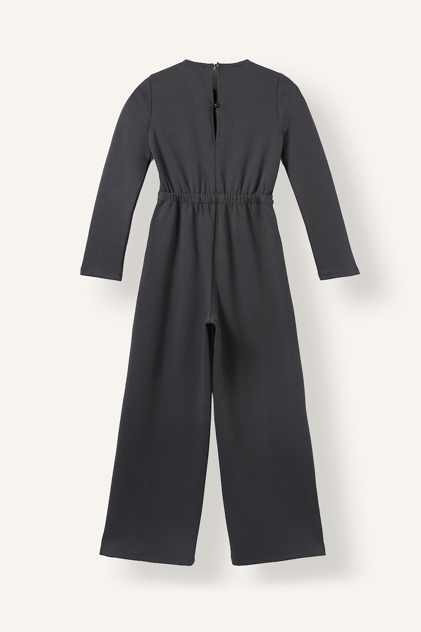 Young Girls - Teen Girls Anthracite Melange Long Sleeve Jumpsuit
