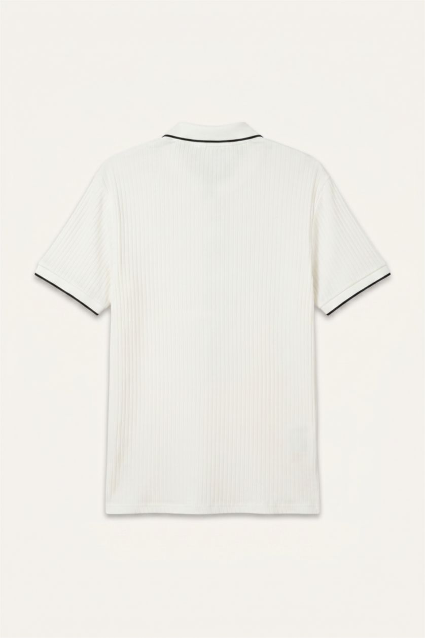 Erkek Kırık Beyaz Regular Fit Polo Tişört