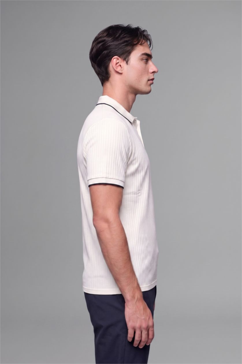 MAN White Regular Fit Short Sleeve Polo T-Shirt