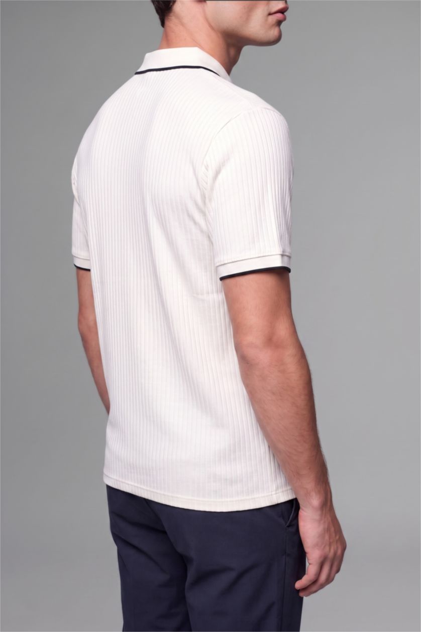 MAN White Regular Fit Short Sleeve Polo T-Shirt