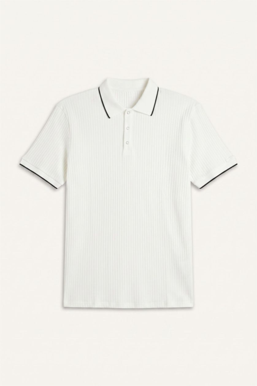 MAN White Regular Fit Short Sleeve Polo T-Shirt
