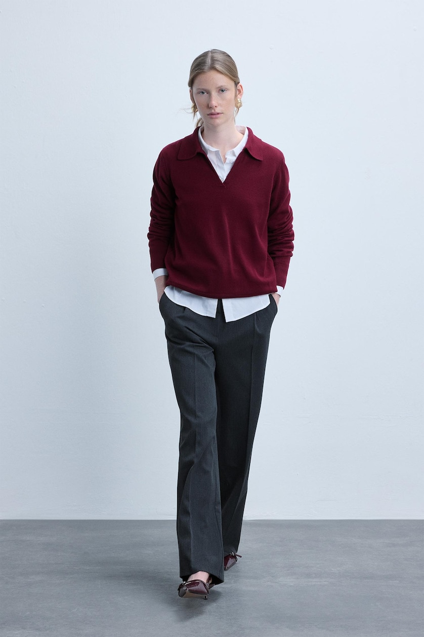WOMAN Anthracite Melange High Waist Wide Leg Trousers