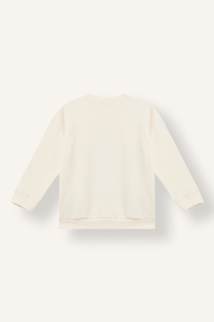 Baby Boys Ecru Man Oversize Fit Sweatshirt