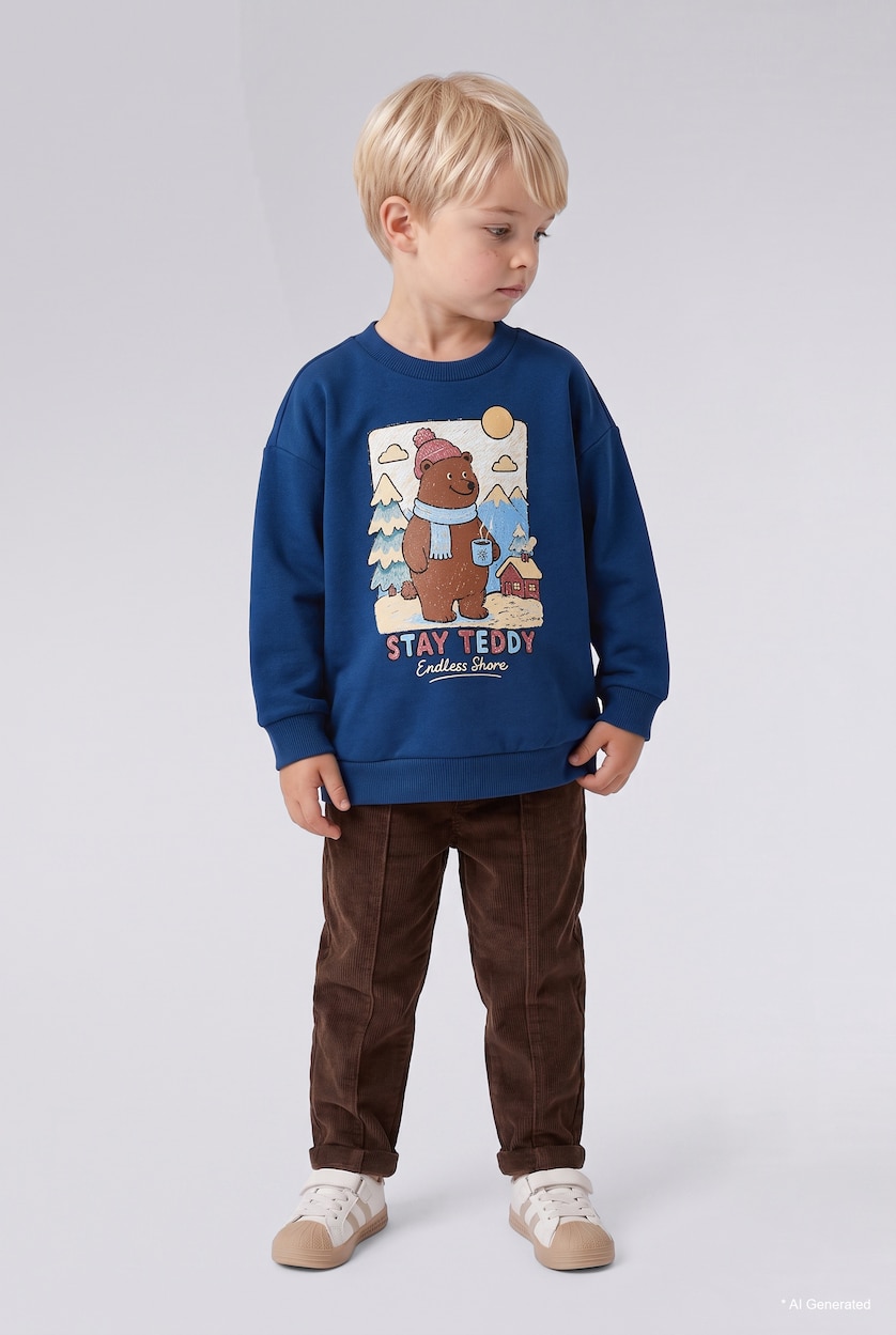 Малыши мальчики Индиго Свитшот Oversize