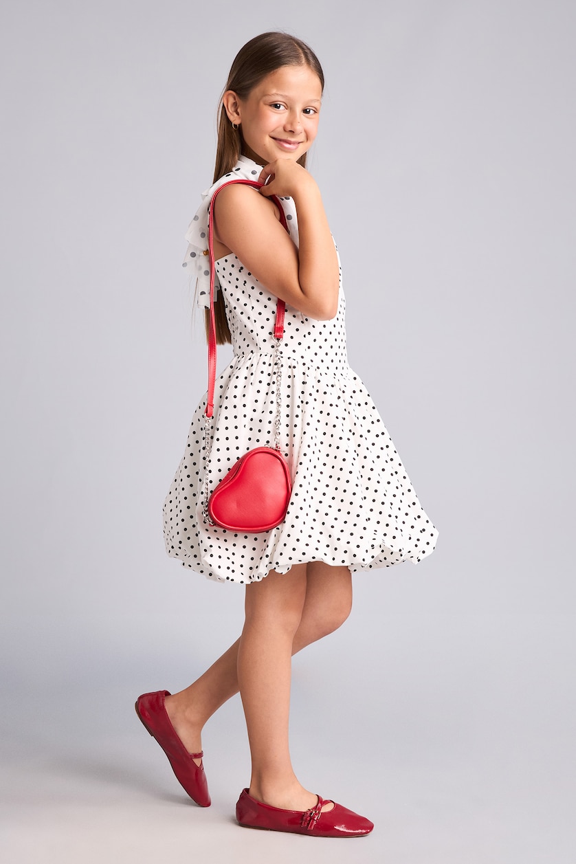 Young Girls - Teen Girls White Balloon Fit Sleeveless Woven Dress