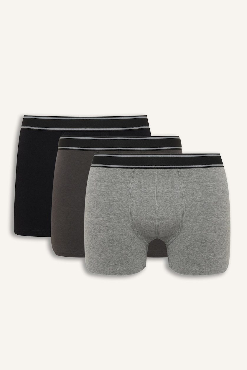 Erkek Siyah Regular Fit Normal Bel 3'lü Boxer