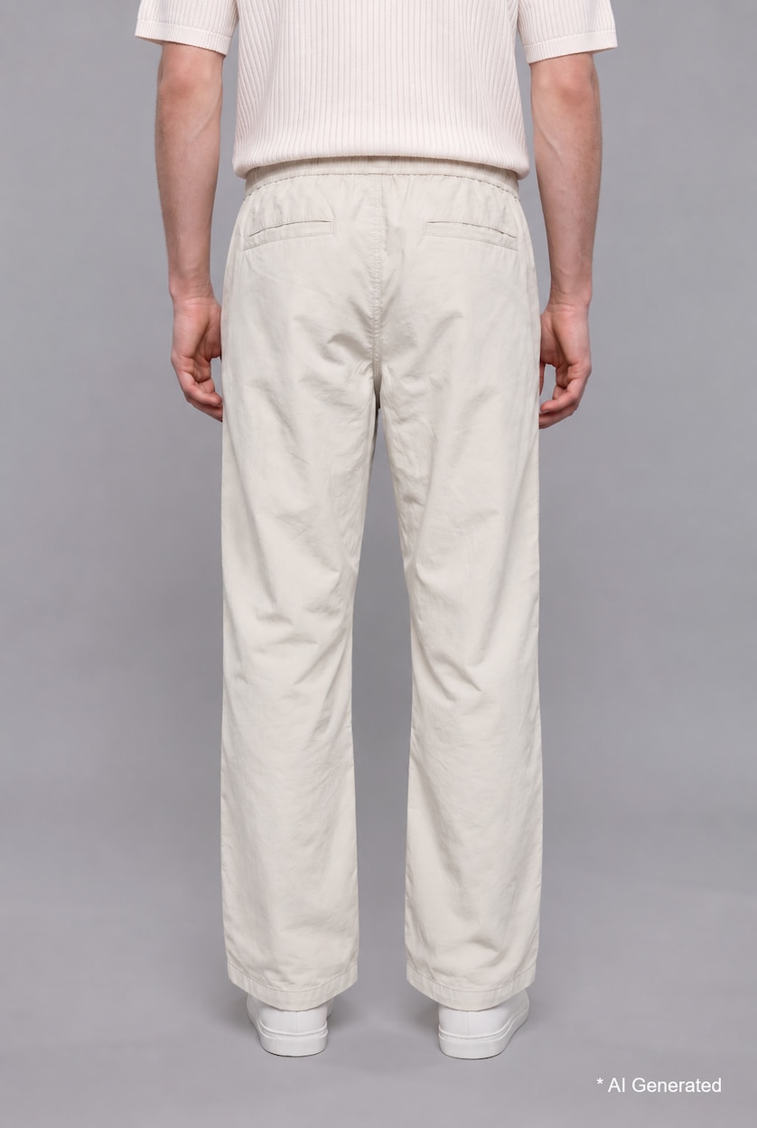 Erkek Beyaz Baggy Fıt Jean