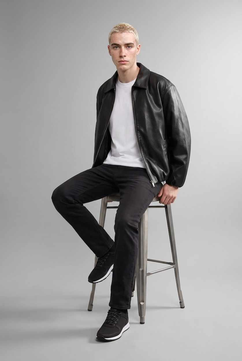 Men Black Sergio Regular Fit Trousers