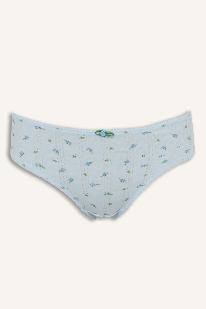 Kadın Açık Mavi Desneli 3'lü Slip Külot