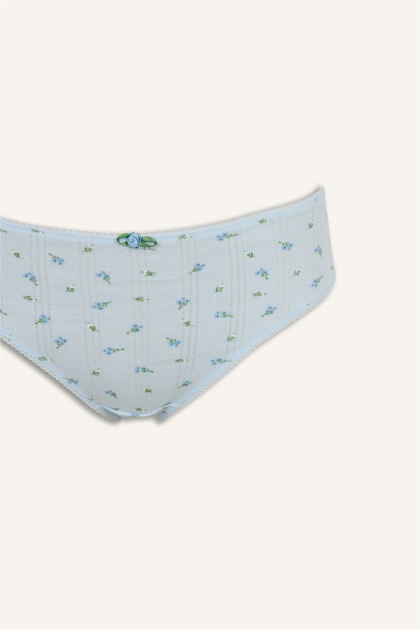 Kadın Açık Mavi Desneli 3'lü Slip Külot