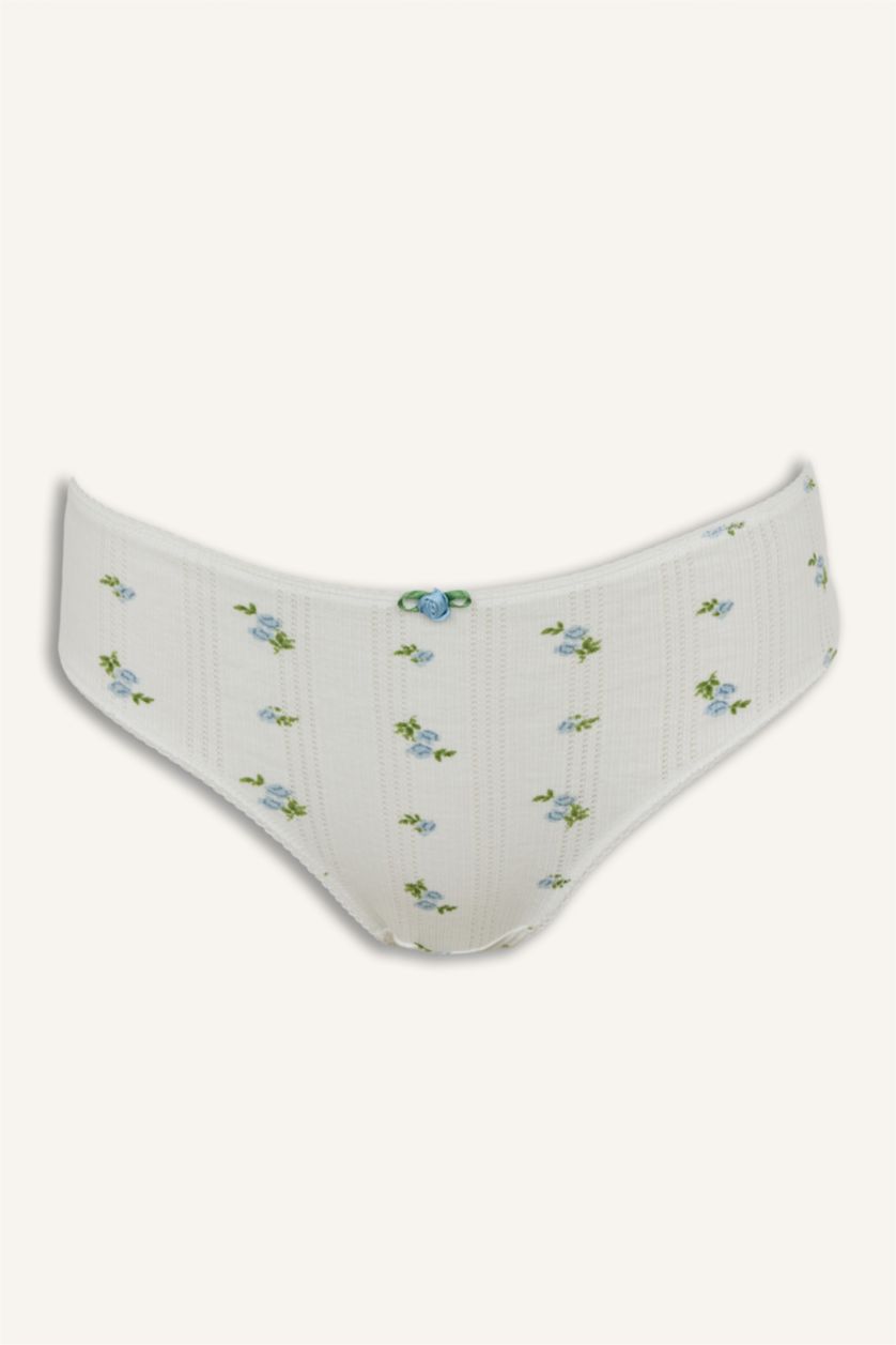 Kadın Açık Mavi Desneli 3'lü Slip Külot