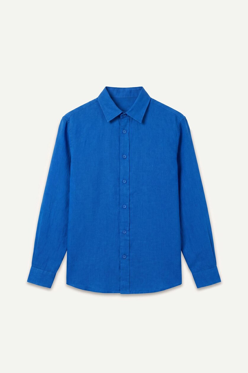 Men Royal Linen Blended Long Sleeve Shirt