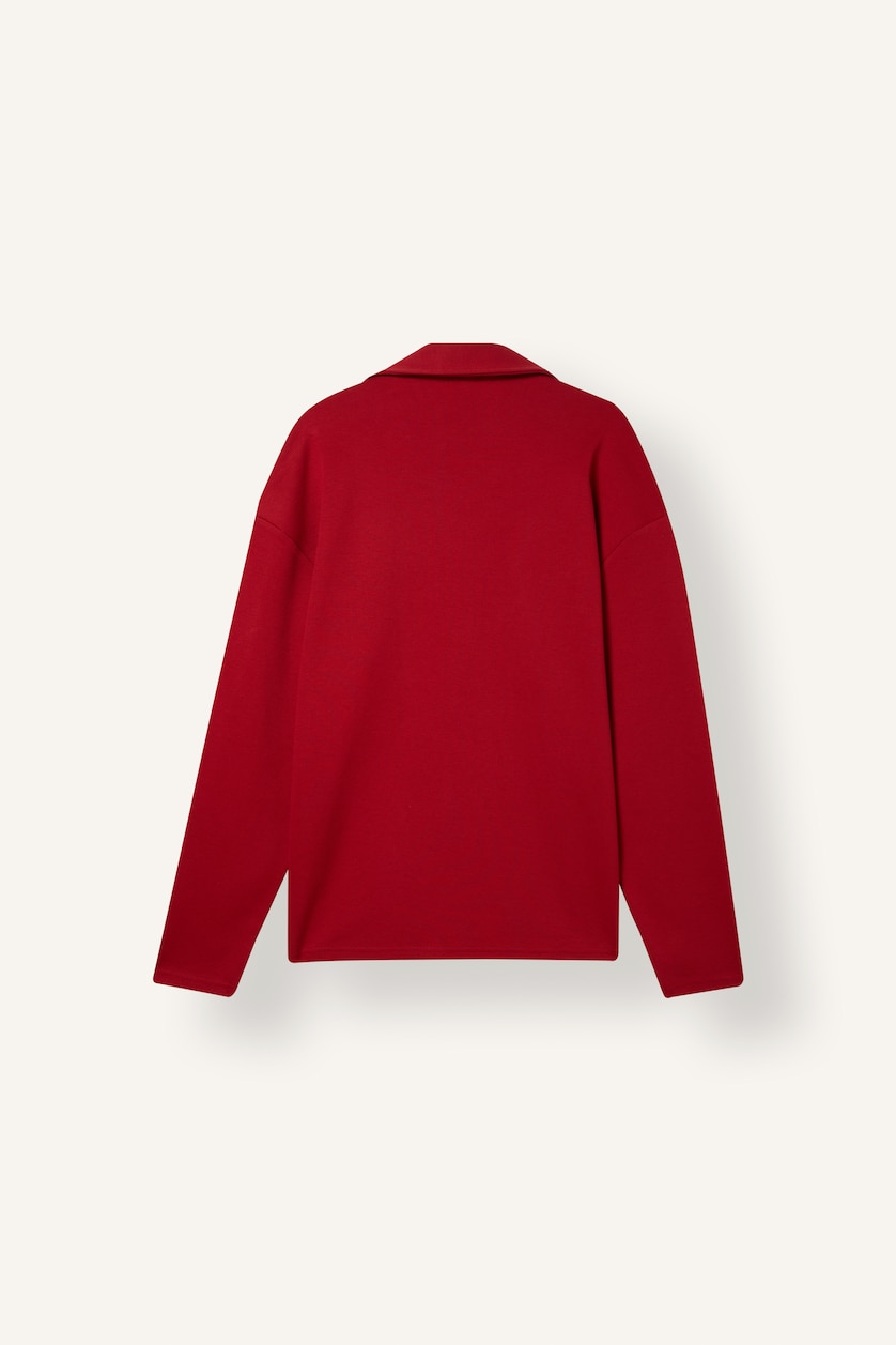 Men Dark Red Boxy Fit Pique Sweatshirt