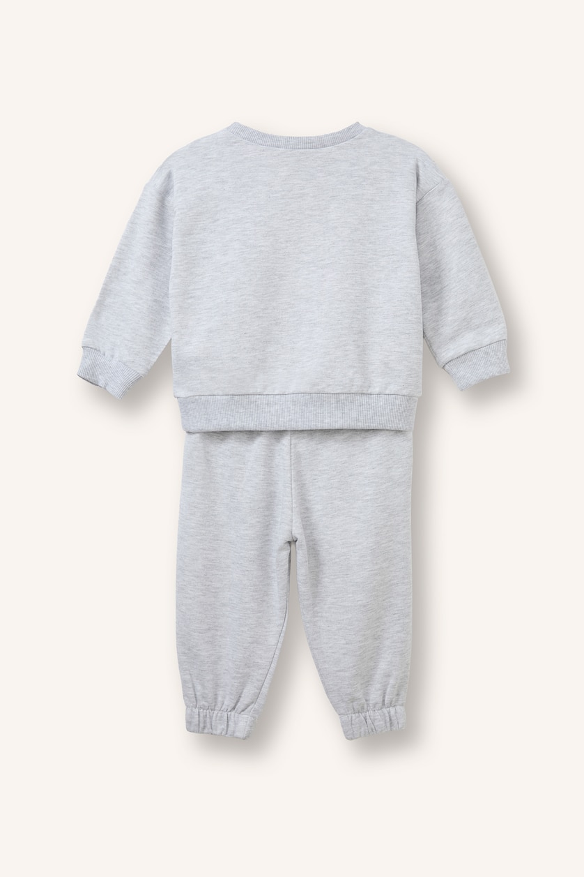 Baby Girl Light Grey Melange سيت بيبي بناتي - قطعتين