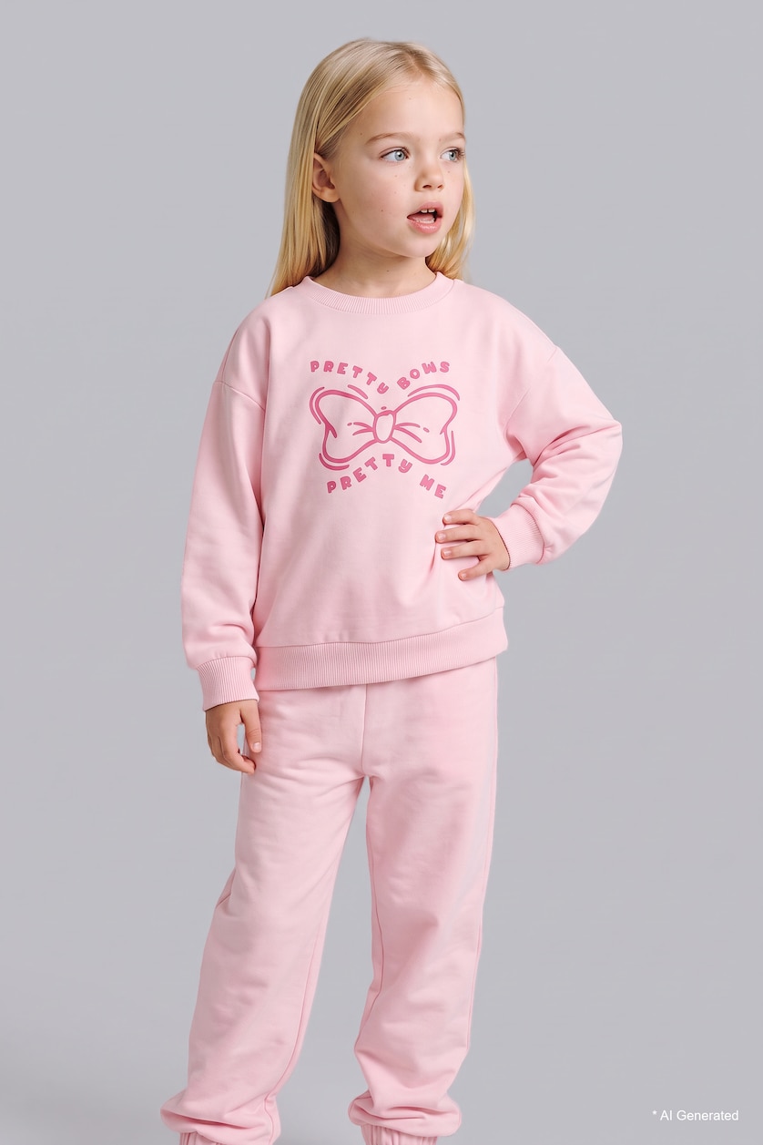 Baby Girls Pink Woman 2 piece Relax Fit Animal Set
