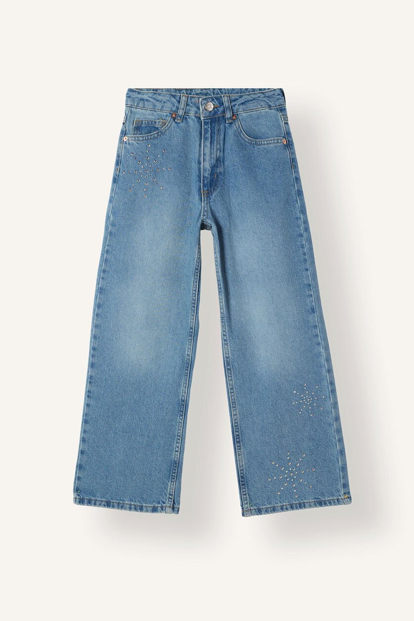 FILLES BLEU Clair Jean Coupe droite pour fille
