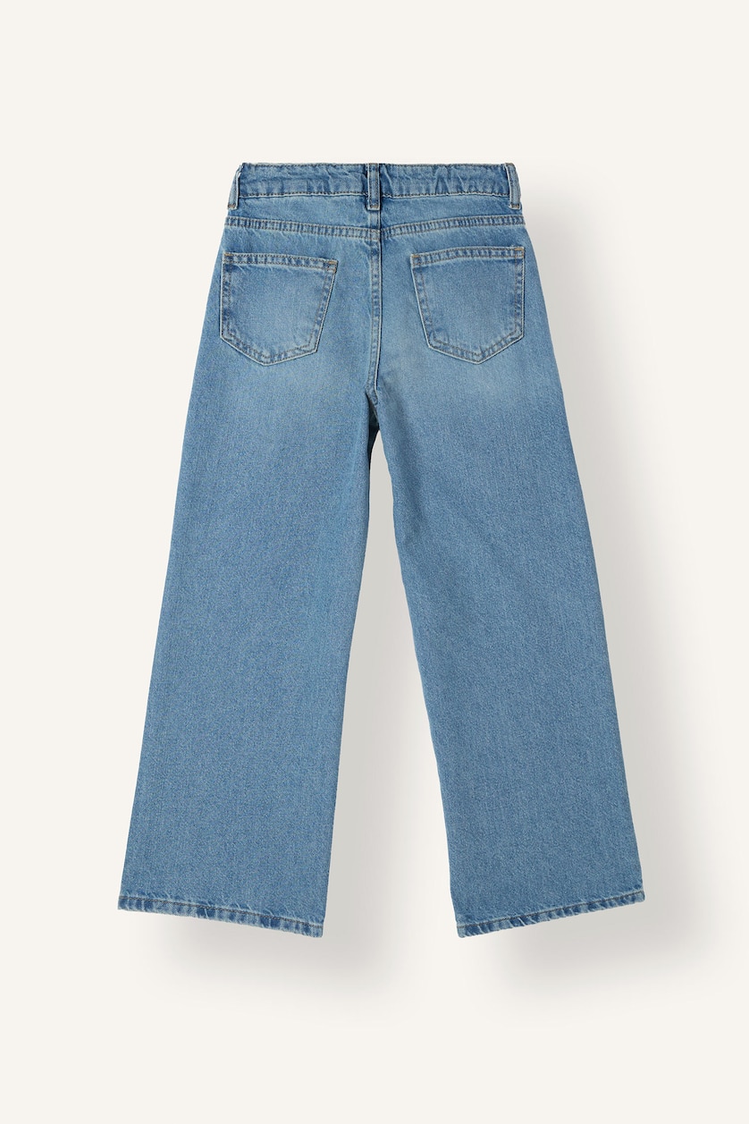 Kız Çocuk - Genç Kız Açık Mavi Straight Wide Jean Pantolon Kız Çocuk