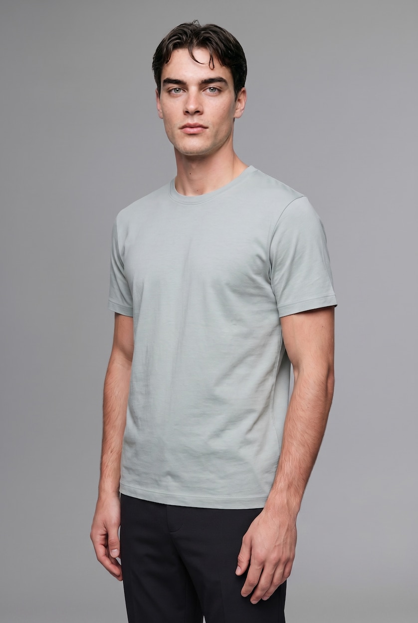 MAN Light Blue Crew Neck Regular Fit Short Sleeve T-Shirt