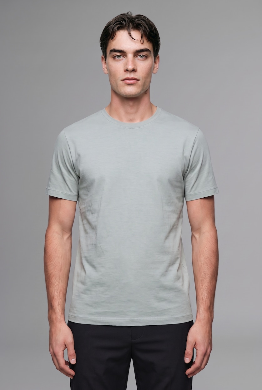 MAN Light Blue Crew Neck Regular Fit Short Sleeve T-Shirt