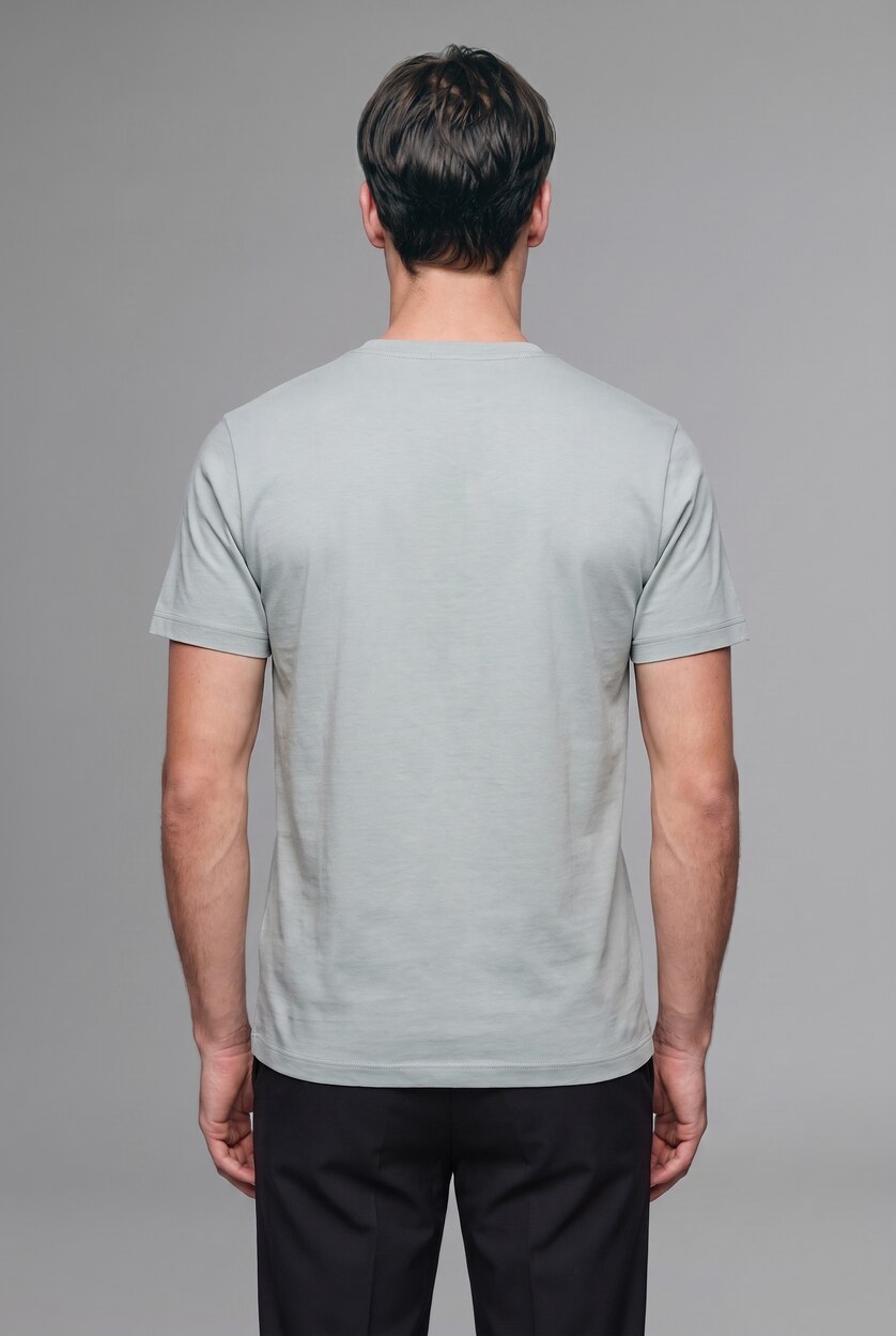 MAN Light Blue Crew Neck Regular Fit Short Sleeve T-Shirt
