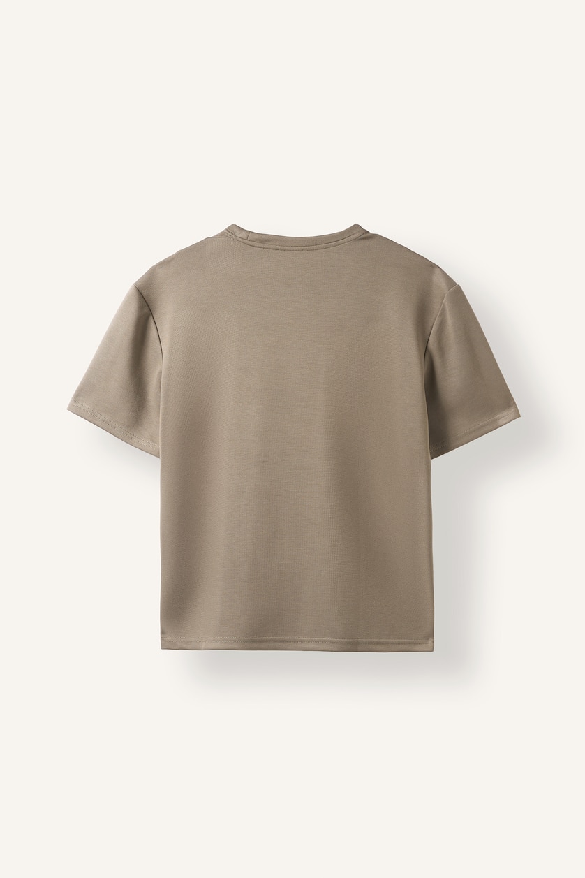 Men Khaki Crew Neck Regular Fit Short Sleeve T-Shirt