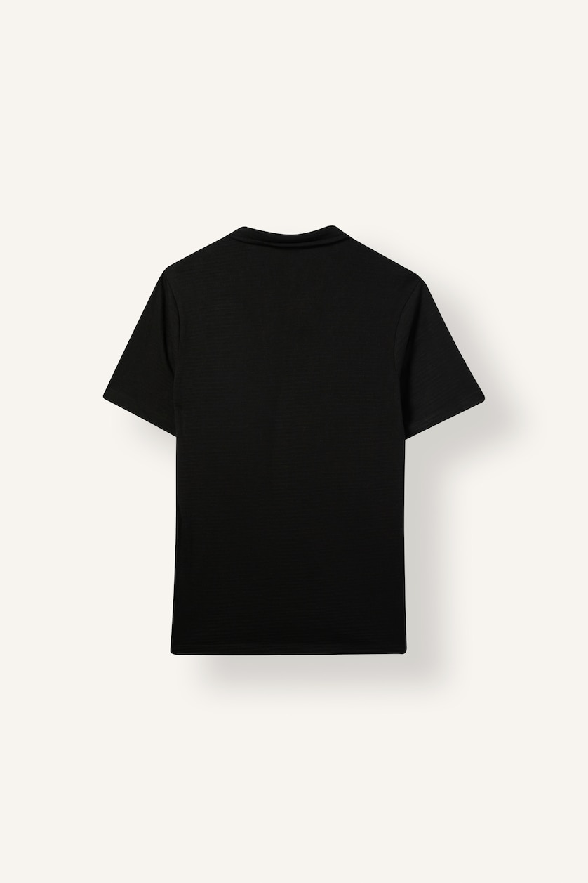 Erkek Siyah Regular Fit Düğmesiz Basic Polo Tişört