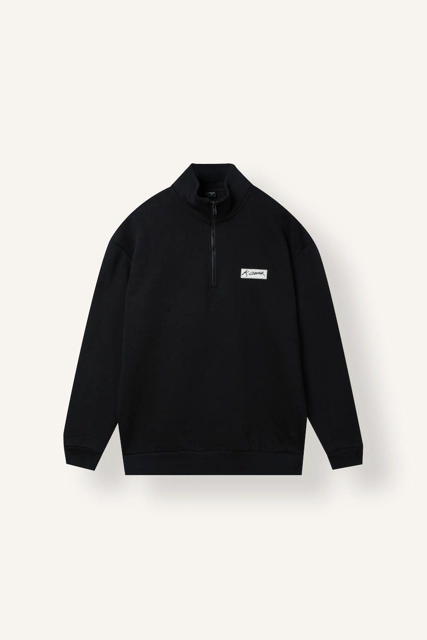 Men Black Boxy Fit Sweatshirt