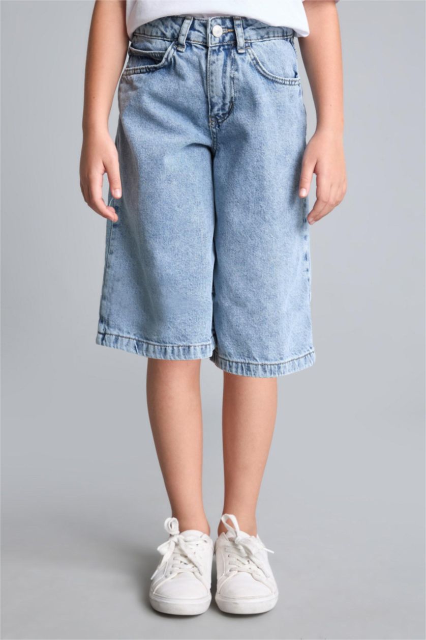 GIRLS & TEENS Light Blue Girl 100% Cotton Denim Shorts