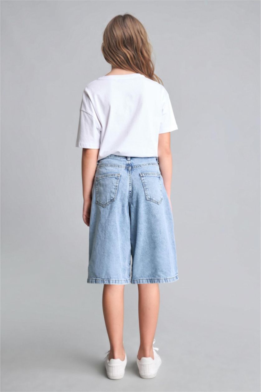 GIRLS & TEENS Light Blue Girl 100% Cotton Denim Shorts