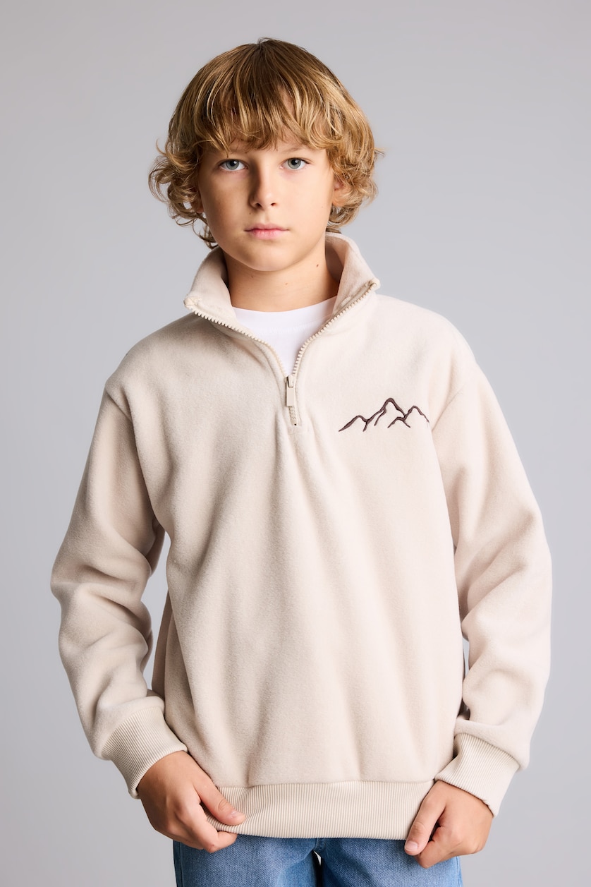 Young Boys - Teen Boys Ecru Oversize Fit Sweatshirt
