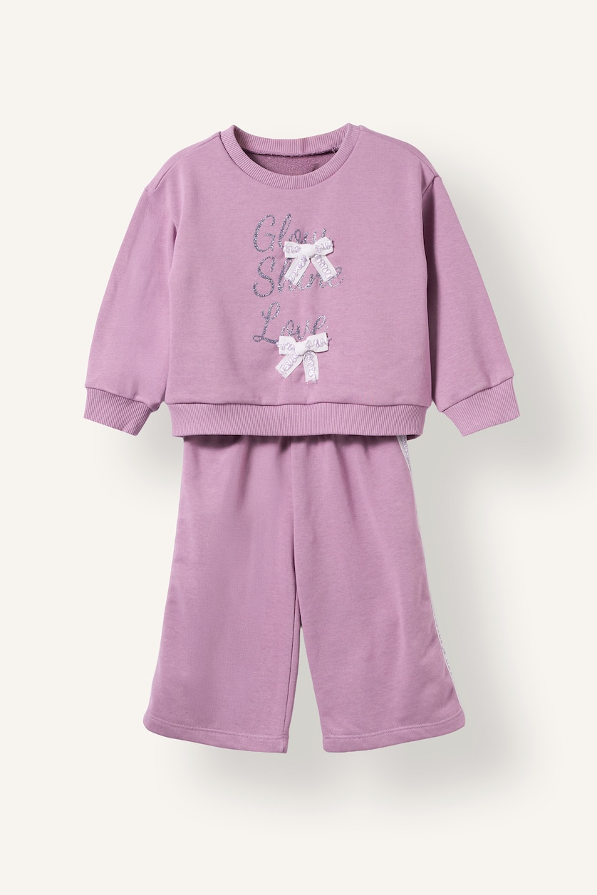 Kız Bebek Lila 2'li Takım Sweatshirt Eşofman Altı Kız Bebek