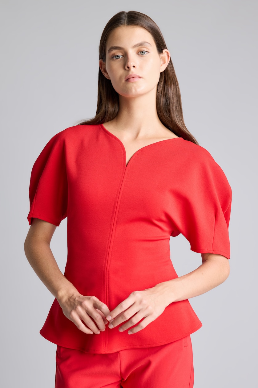 WOMAN Red Regular Fit Crew Neck Short Sleeve T-Shirt