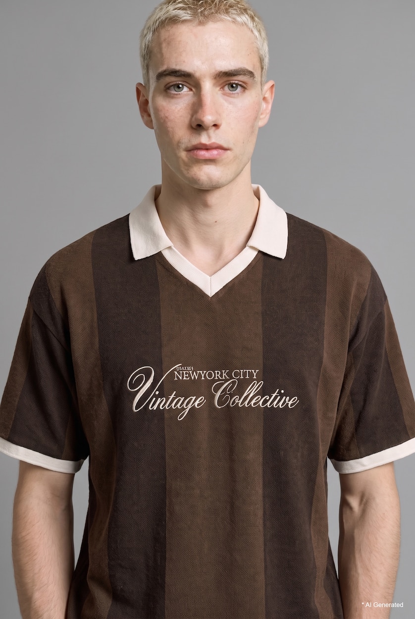Men Brown Boxy Fit Short Sleeve T-Shirt